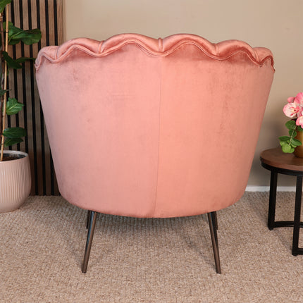 Fauteuil Anna oud roze velvet