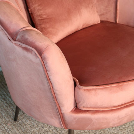 Fauteuil Anna oud roze velvet