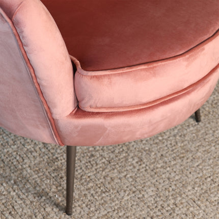 Fauteuil Anna oud roze velvet