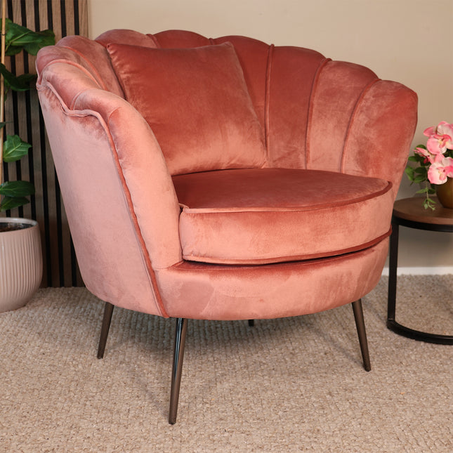 Fauteuil Anna oud roze velvet