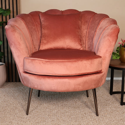 Fauteuil Anna oud roze velvet