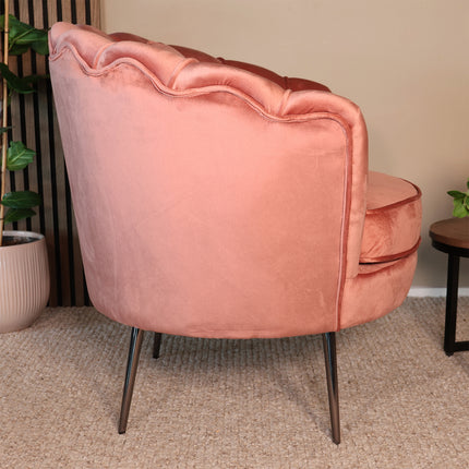 Fauteuil Anna oud roze velvet