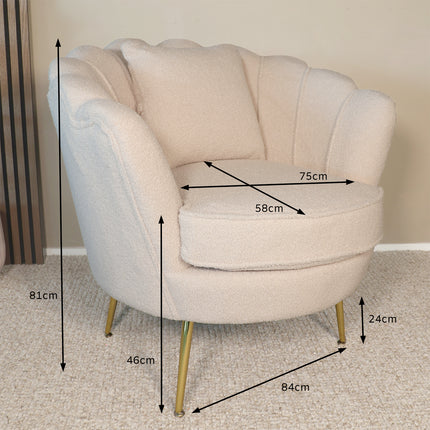 Fauteuil Belle beige teddy