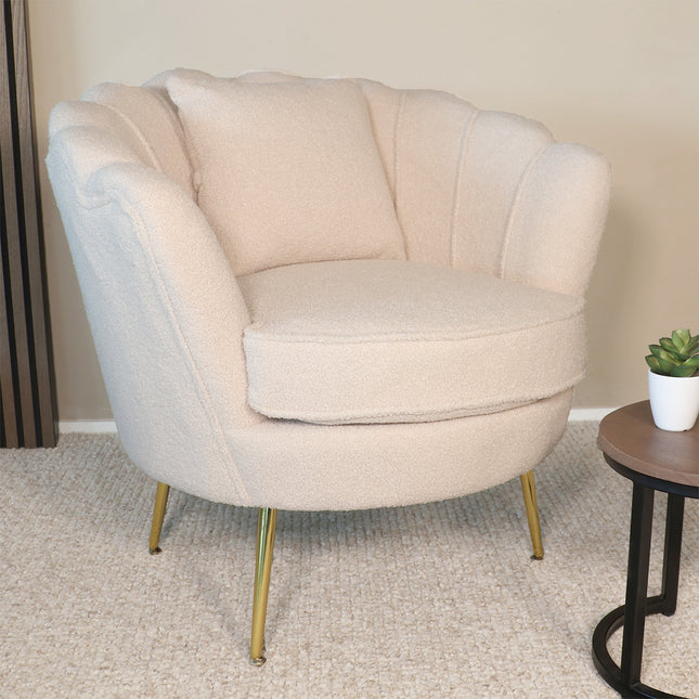 Fauteuil Belle beige teddy