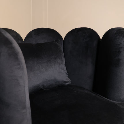 Draaibare fauteuil Daphne zwart velvet
