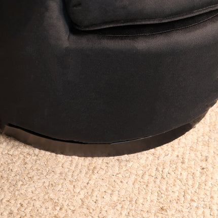 Draaibare fauteuil Daphne zwart velvet