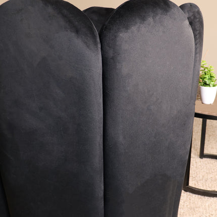 Draaibare fauteuil Daphne zwart velvet
