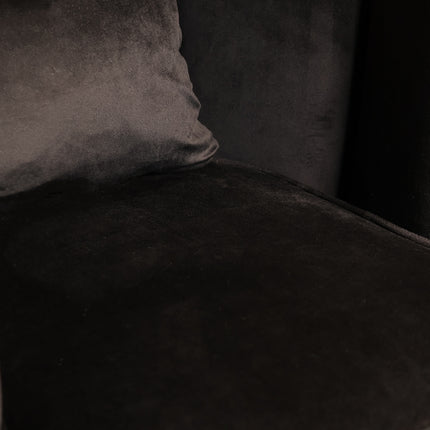 Draaibare fauteuil Daphne zwart velvet