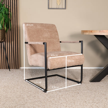 Fauteuil Merlijn bruin chenille