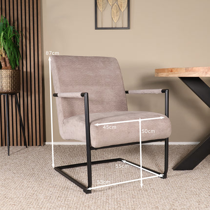 Fauteuil Merlijn grijs chenille