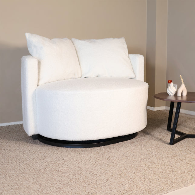 Loveseat draaibaar teddy wit