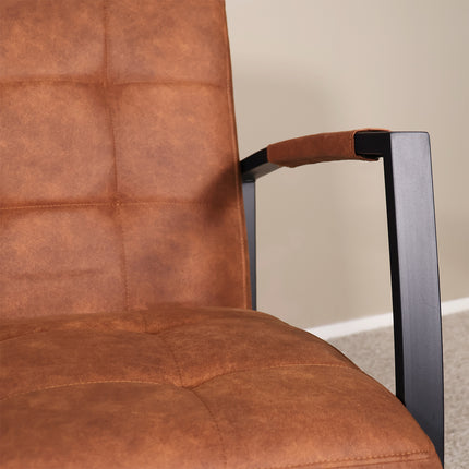 Fauteuil Noud cognac microvezel