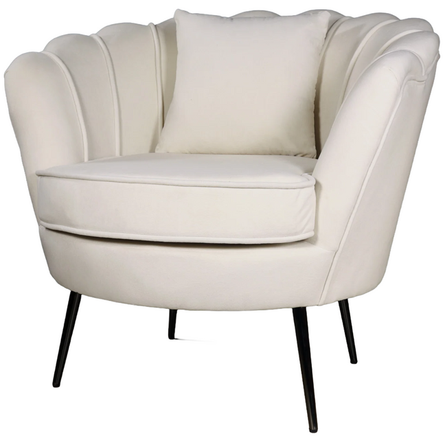 Fauteuil Anna creme velvet