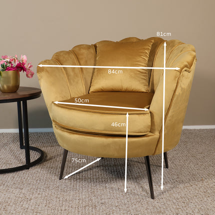 Fauteuil Anna goud velvet