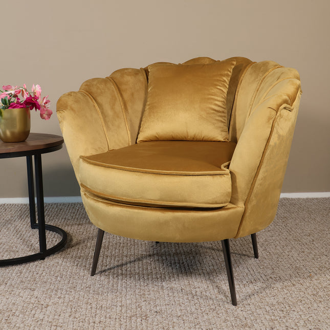 Fauteuil Anna goud velvet