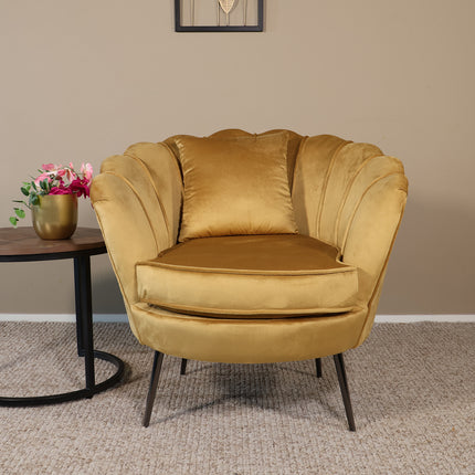 Fauteuil Anna goud velvet