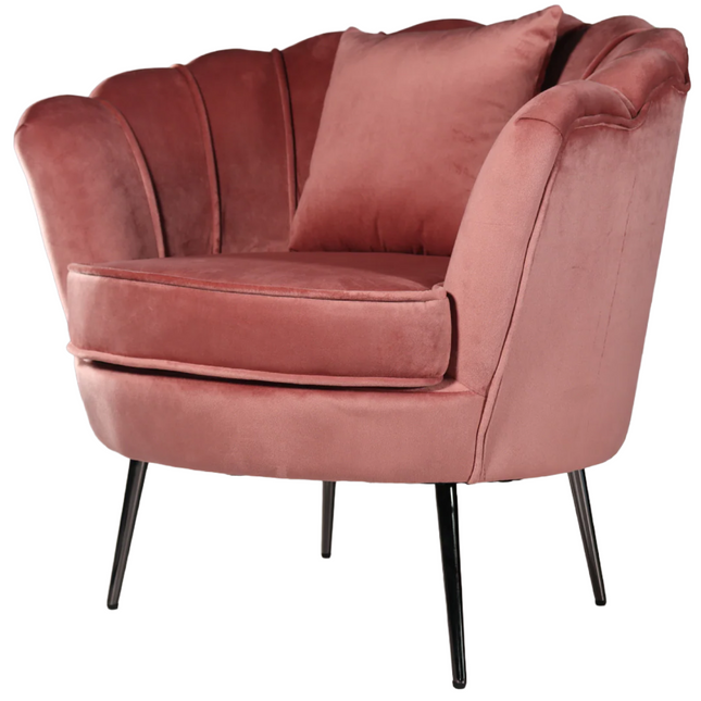 Fauteuil Anna oud roze velvet