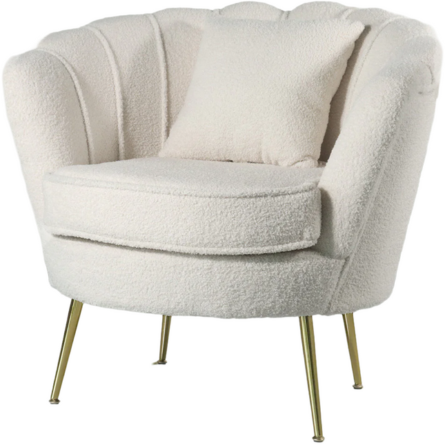 Fauteuil Belle wit teddy