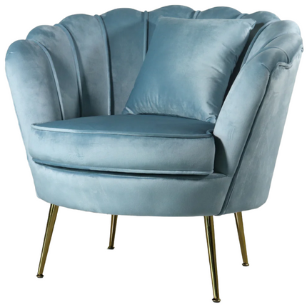 Fauteuil Belle lichtblauw velvet