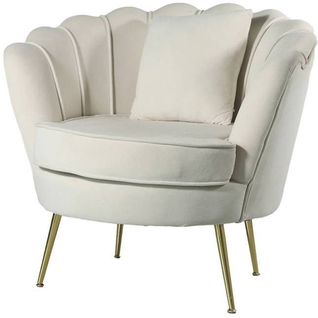 Fauteuil Belle creme velvet
