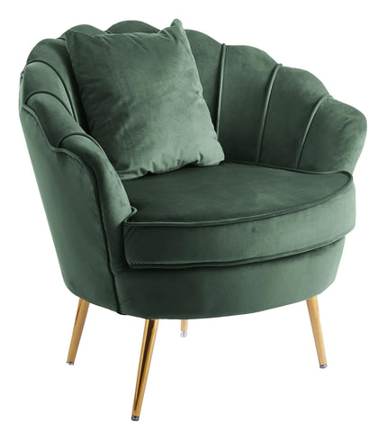 Fauteuil Belle donkergroen velvet