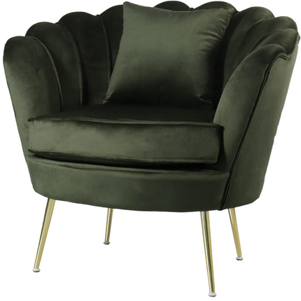 Fauteuil Belle donkergroen velvet