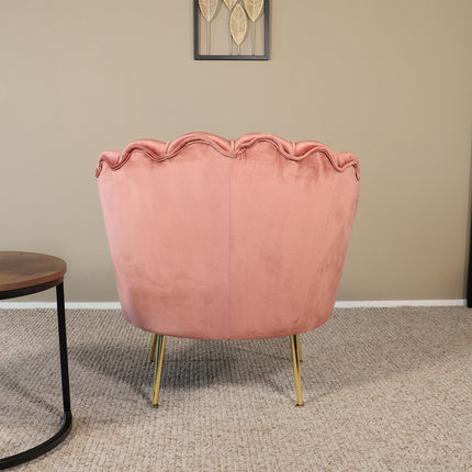 Fauteuil Belle oud roze velvet