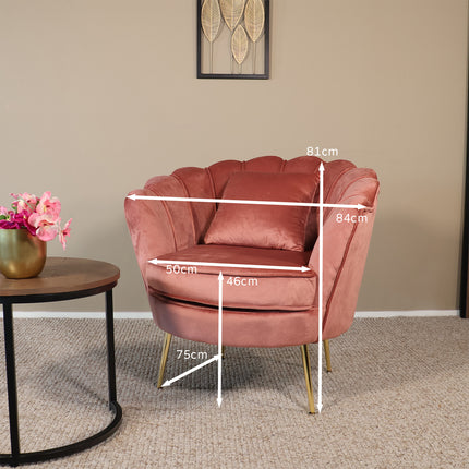 Fauteuil Belle oud roze velvet