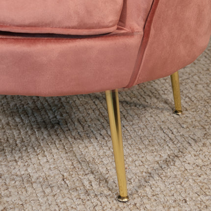 Fauteuil Belle oud roze velvet