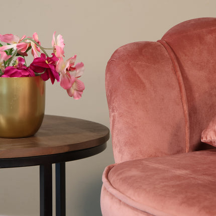 Fauteuil Belle oud roze velvet