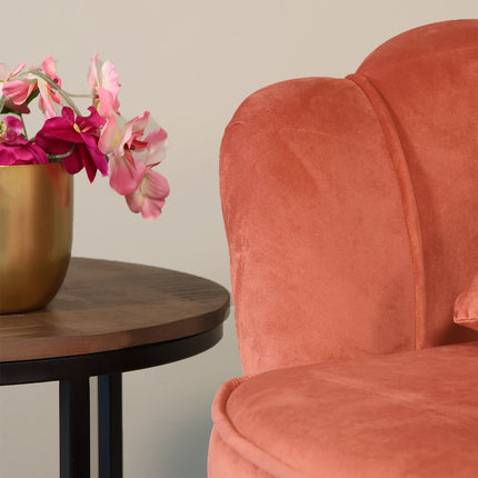 Fauteuil Belle oud roze velvet