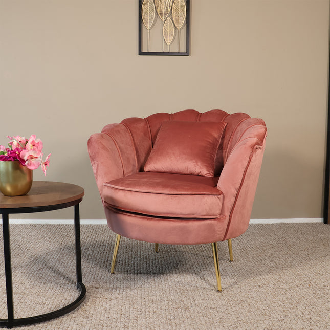 Fauteuil Belle oud roze velvet