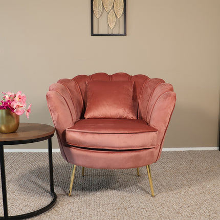 Fauteuil Belle oud roze velvet