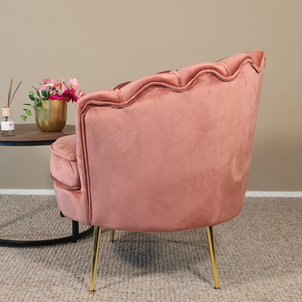 Fauteuil Belle oud roze velvet