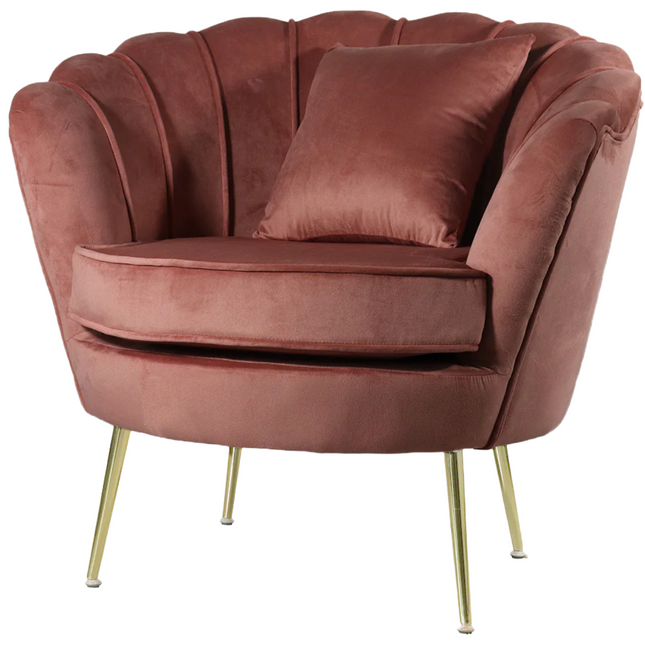 Fauteuil Belle oud roze velvet