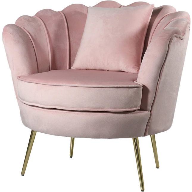 Fauteuil Belle roze velvet