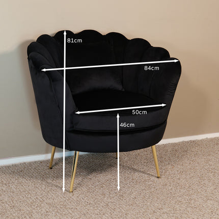 Fauteuil Belle zwart velvet