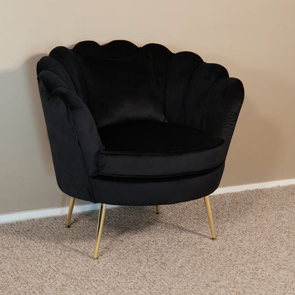 Fauteuil Belle zwart velvet