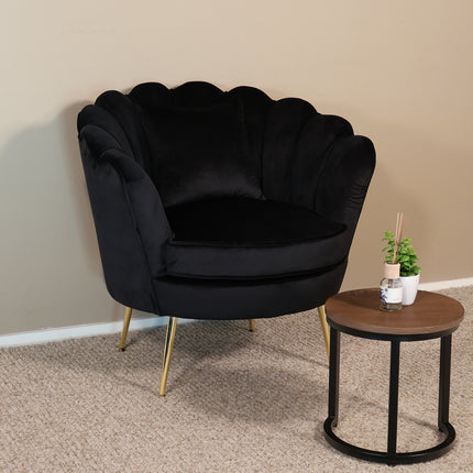 Fauteuil Belle zwart velvet