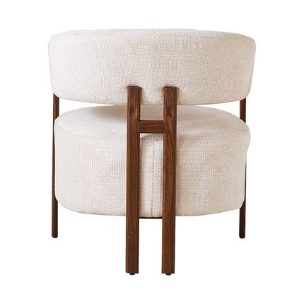 Fauteuil Japandi beige Gabi walnoot