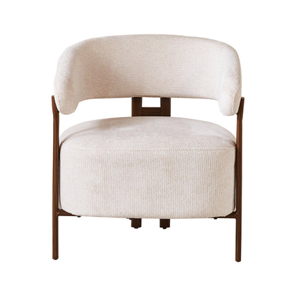 Fauteuil Japandi beige Gabi walnoot
