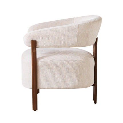 Fauteuil Japandi beige Gabi walnoot
