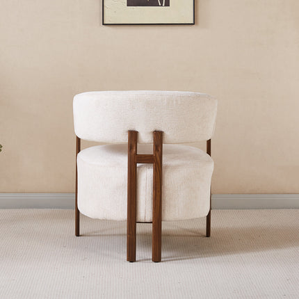 Fauteuil Japandi beige Gabi walnoot