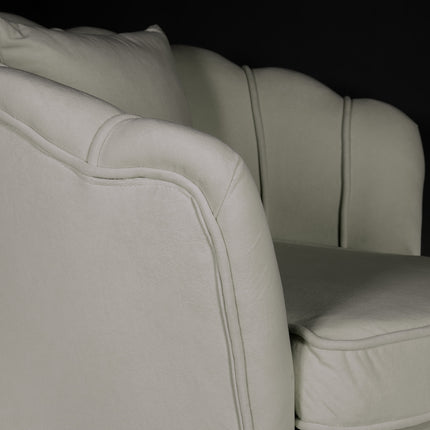 Fauteuil zitbank 1 persoons stoel Anna velvet creme bankje