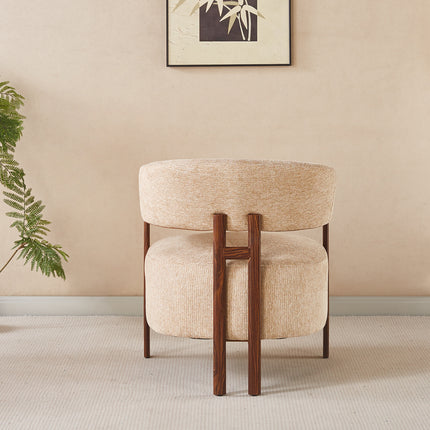 Fauteuil Japandi bruin Gabi walnoot
