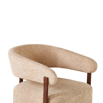 Fauteuil Japandi bruin Gabi walnoot