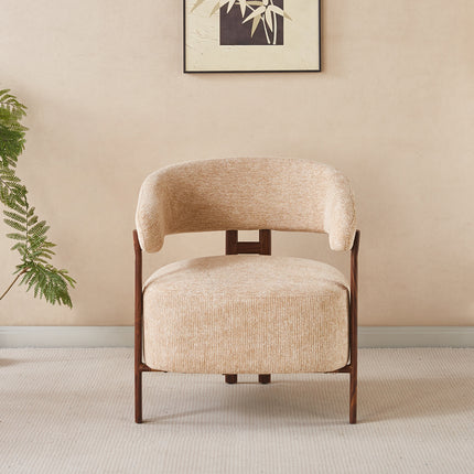 Fauteuil Japandi bruin Gabi walnoot