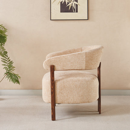 Fauteuil Japandi bruin Gabi walnoot