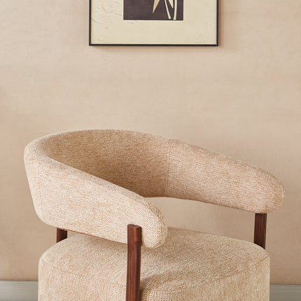Fauteuil Japandi bruin Gabi walnoot