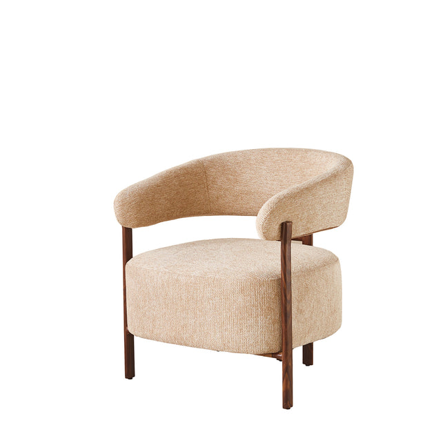 Fauteuil Japandi bruin Gabi walnoot